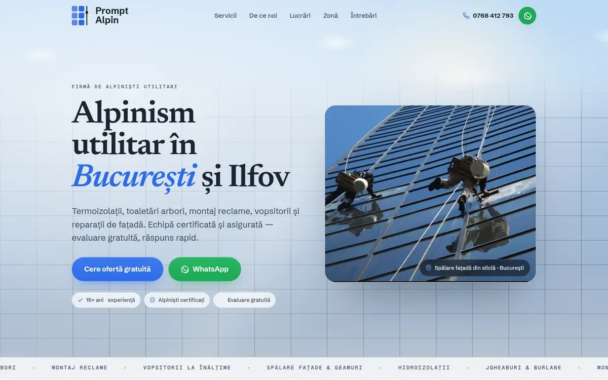 Prompt Alpin Expres — website screenshot