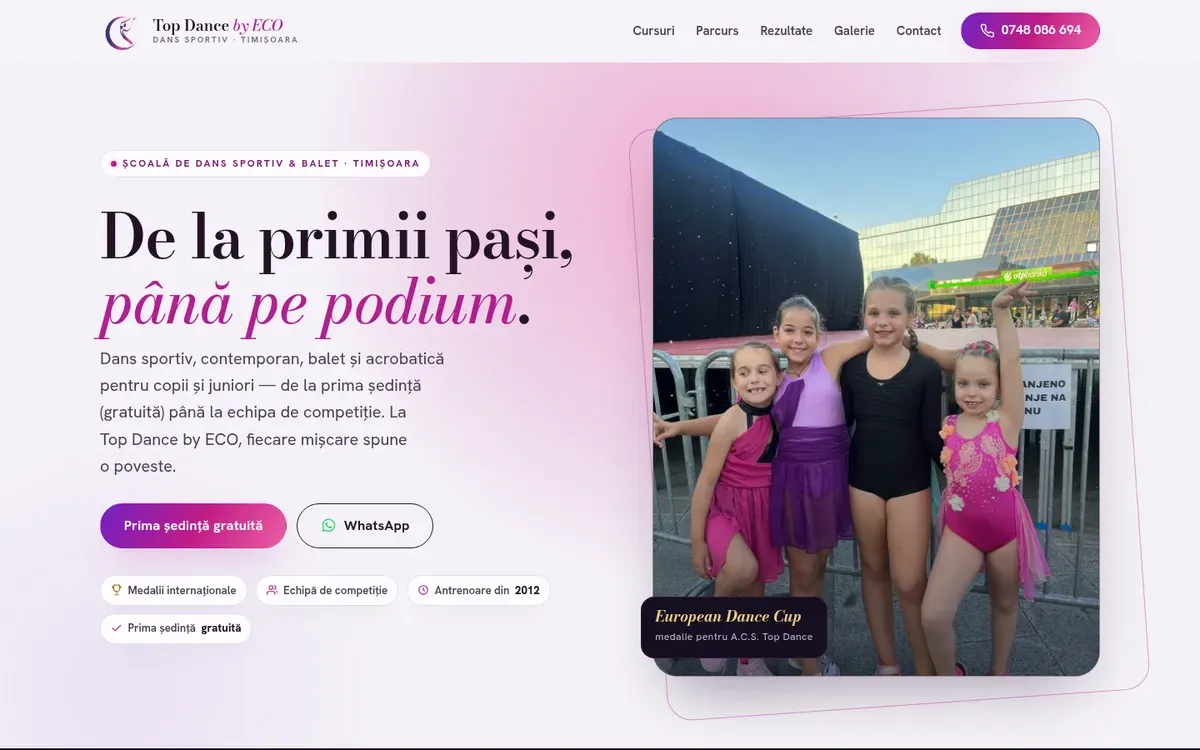 Top Dance by ECO — website screenshot